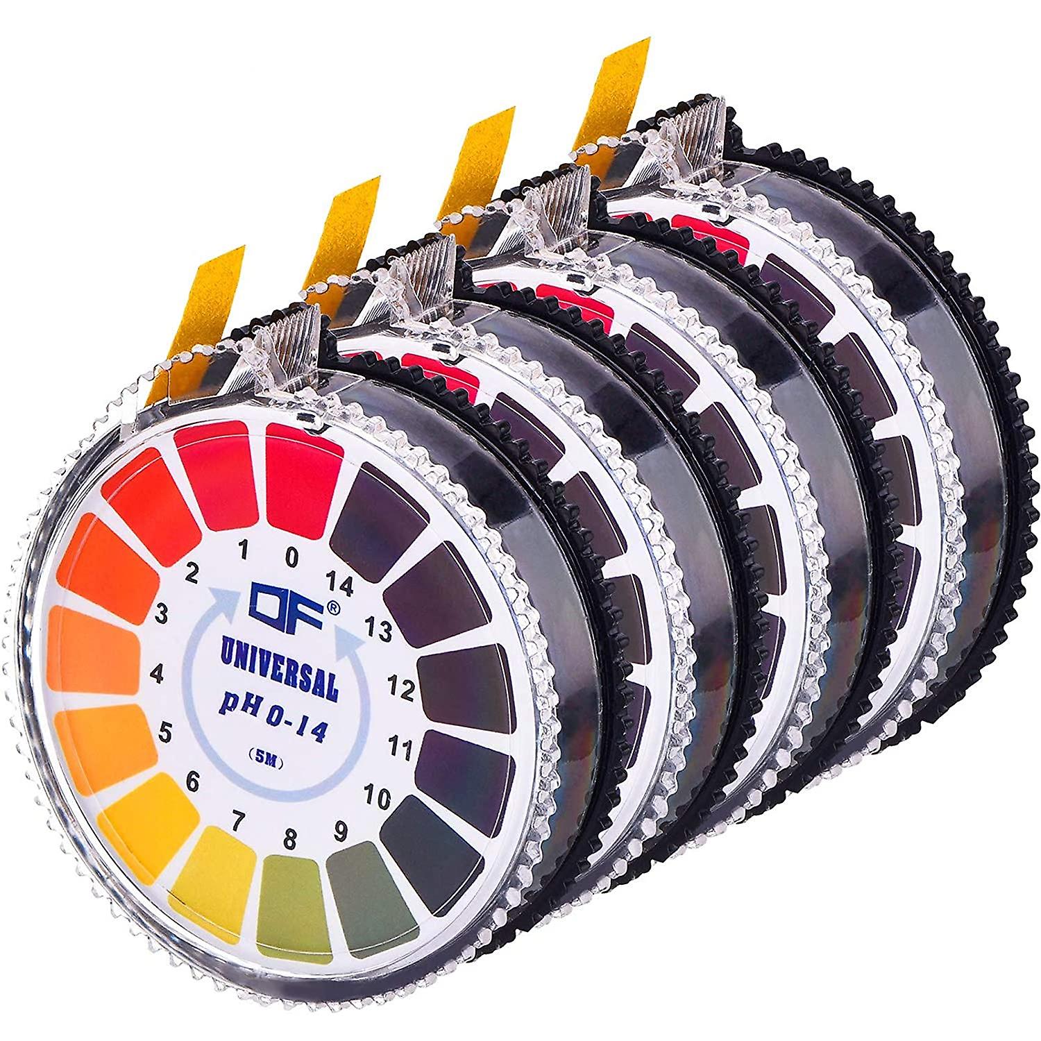 Bandes De Test Ph Universelles, Rouleau De Bandelettes De Test Ph, Mesure Du Ph Sur Toute La Gamme 0-14, 5 M/rouleau (4 Rouleaux)