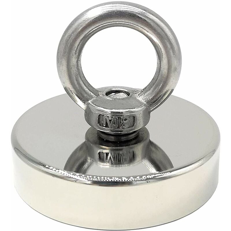 Choyclit Aimant De Levage,aimant Néodyme 140 Kg Force Diamètre 60 Mm, Aimants Avec Anneaux De Levage Puissant Pour L'Industrie Et La Science, Pêche Magnétique