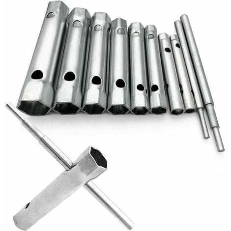 Lot De 10 Clés Tubulaires 6 À 22 Mm, Clés À Tubes, Clés À Bougie Pour Visser La Bougie, Démontage/montage De Robinetterie Et Mitigeurs, Dévisser Des Boulons Inaccessibles