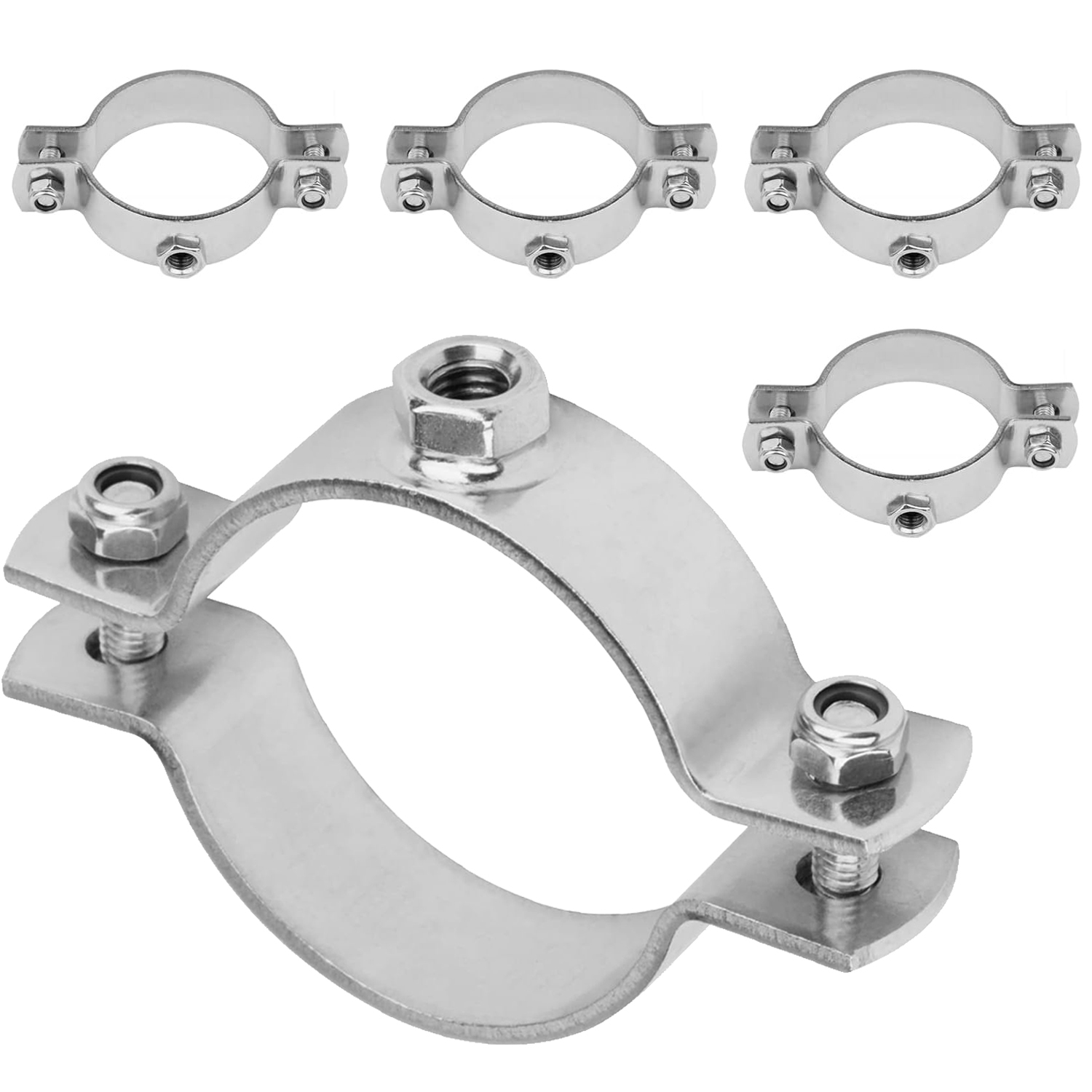 Collier De Fixation Simple Isophonique-acier Nickelé-pour Tube Ø40 Mm-5 Pièces