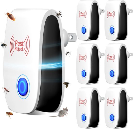 Stuks Ultrasoon Ongedierteverjager - Muizenverjager - Veilig, Stil, Energiezuinig - Elektronische Plug-in Voor Knaagdieren, Muggen, Kakkerlakken, Spinnen, Mieren, Enz. - Geschikt Voor Thuis, Kantoor E