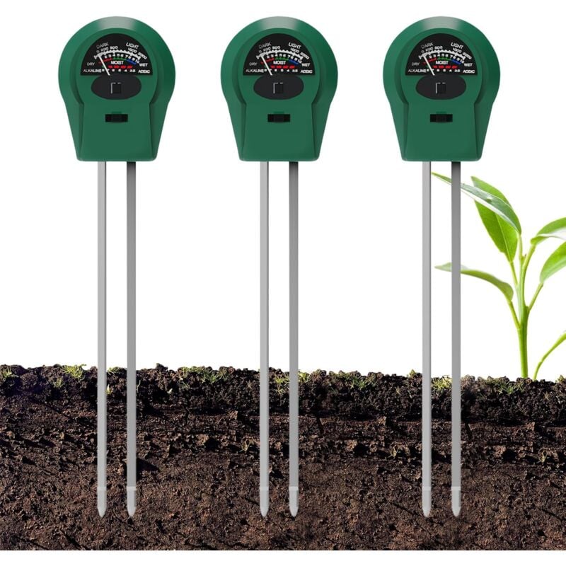 Testeur De Sol 3 En 1,3 Dans 1 Testeur D'Humidité,3 Pièces Ph-mètre De Sol,soil Moisture Meter,testeur Humidité Plante Pour La Maison,pelouse,plante,ferme