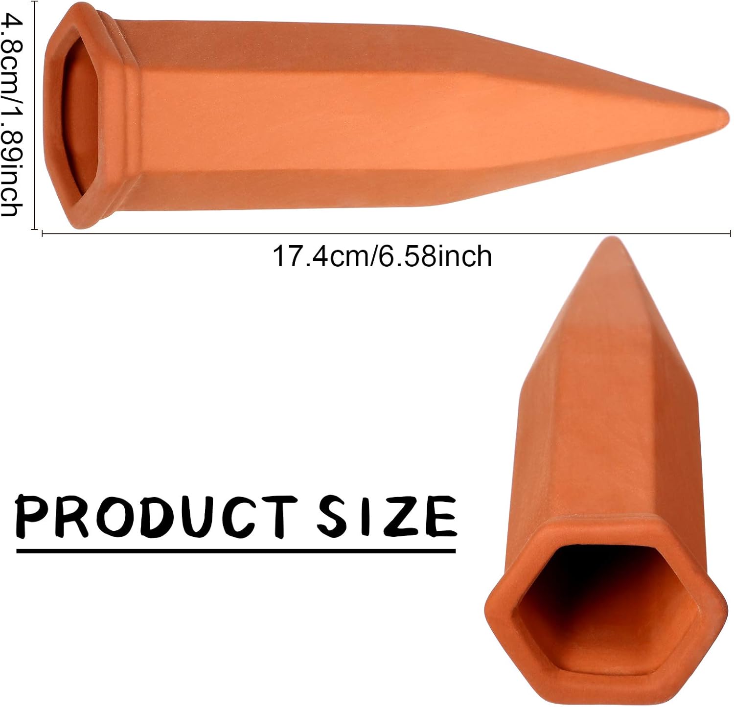 Jovitec Estacas De Riego Automático De Terracota, Dispositivos De Riego Automático Para Plantas De Interieur Y Outdoor, Hogar Y Oficina (rojo Rústico, 6 Piezas)