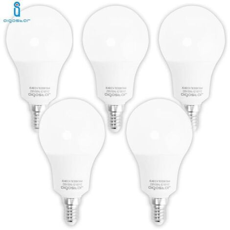 E14 9w 6400k Kaltweiße Led-lampen, 5er-pack, A60 Klasse A+, Energieeffiziente Wohnraumbeleuchtung