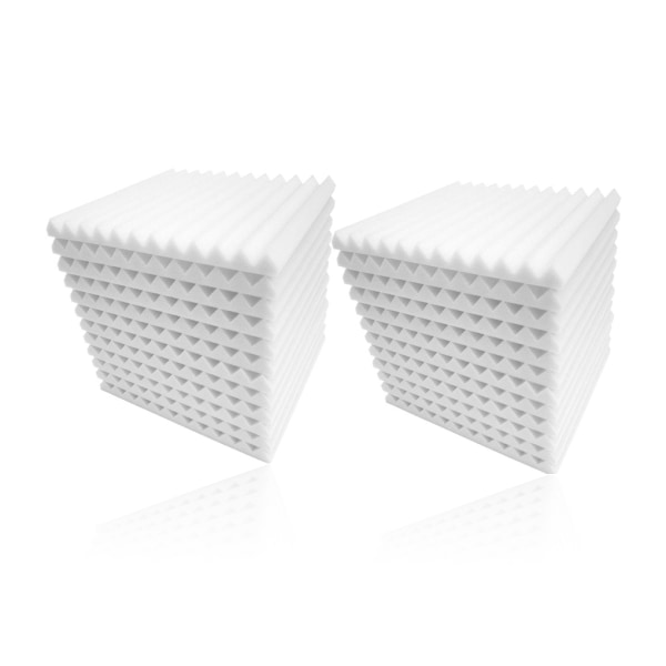 24-teiliges Akustikpaneel-set, 30 X 30 X 2,5 Cm, Schalldämmender Schaumstoff Für Studioecken, Weiß, Schallabsorption, 24er-packung