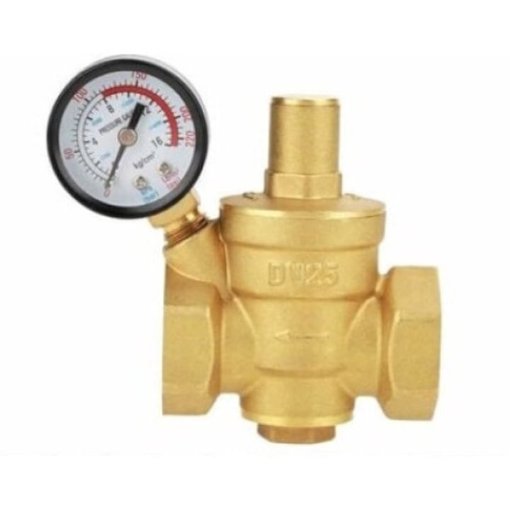 Druckminderer Aus Messing Dn25 Bghyhyhi, Regler 0,05–0,8 Mpa, 76 X 107 Mm, Vergoldet, Für Sanitärinstallationen