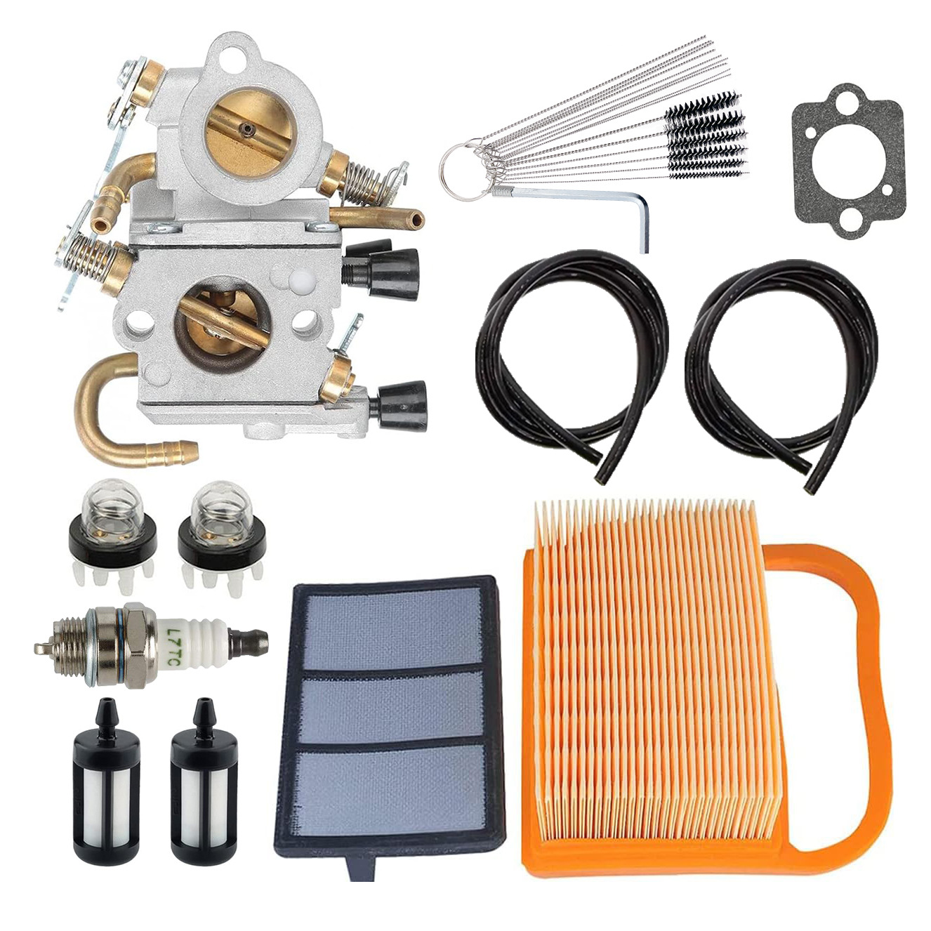 Vergaser Passend Für Stihl Ts410, Ts420, Ts410z Und Ts420z Betonkettensägen, Ersatzteil C1q-s118 4238-120-0600, Komplettset Mit Luftfilter, Kraftstoffleitung Und Zündkerze