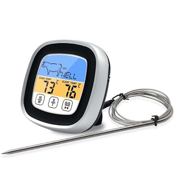 Digitales Küchenthermometer Mit Timer (silber Schwarz)