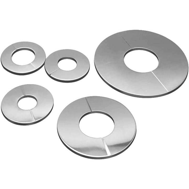 Set Mit 5 Wandrosetten Für Rohre, Cozevdnt, Edelstahl, Durchmesser 24/35/51 Mm, Silberfarben