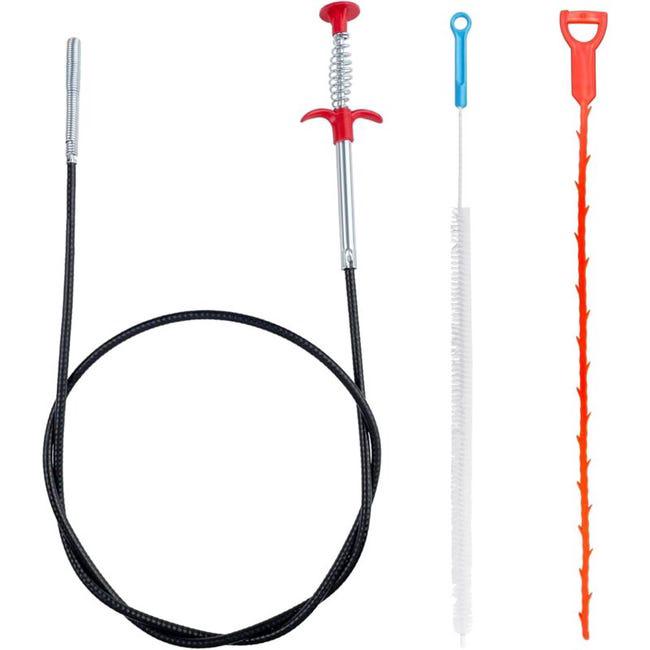 3-teiliges Abflussreinigungsset, Professionelle Spülbeckenspirale, Toiletten-reparaturwerkzeug, Dusch-haarentfernungsset, Klauenzange
