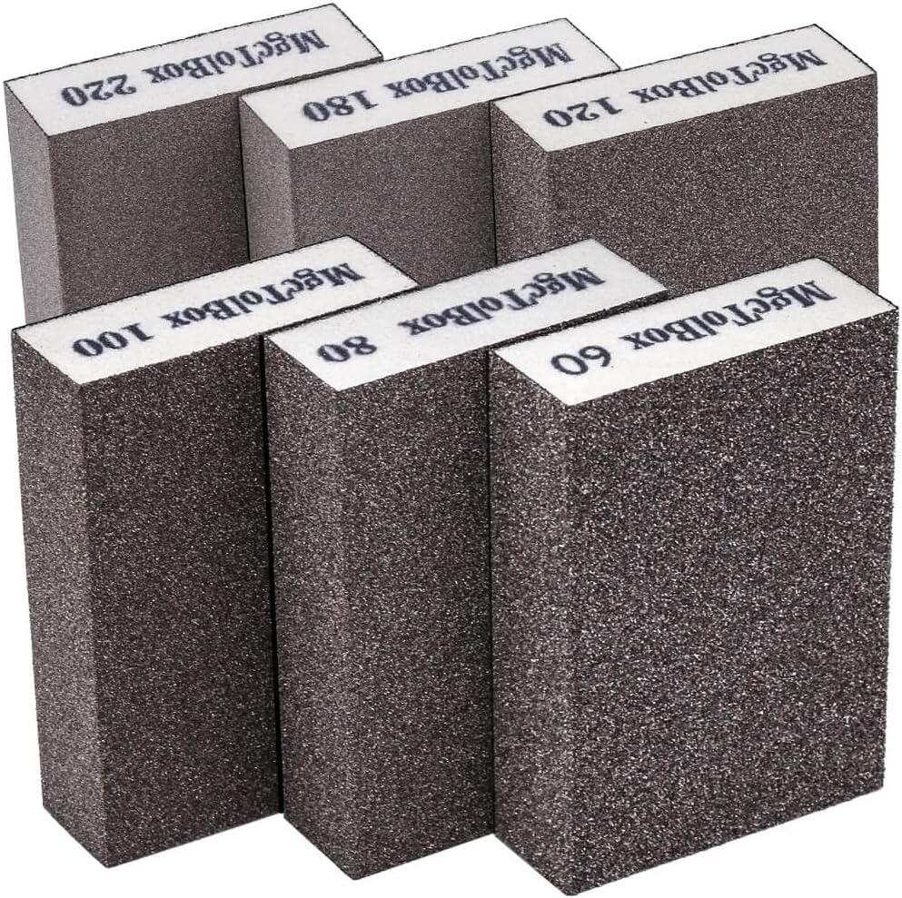 Schleifschwämme, Wiederverwendbarer Polierblock, 6-körnungs-set (60/80/100/120/180/220 Körnung), Abwaschbar Zum Schleifen Und Polieren