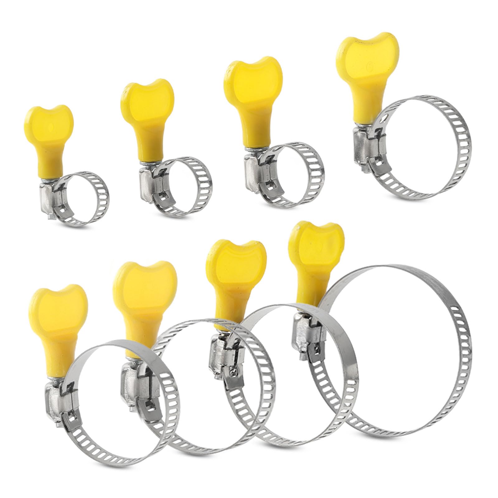 Set Mit 32 Edelstahl-schlauchschellen Mit Griff, Verstellbarer Durchmesser 8-44 Mm, 8 Verstellbare Flanschgrößen, Für Schwimmbad-, Gas- Und Wasserleitungen