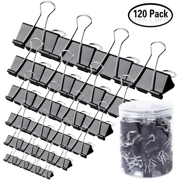 Packung Mit 120 Metall-zeichenklammern, Wiederverwendbare Mehrzweck-büroklammern Für Papier, Bürobedarf, 6 Verschiedene Größen 15/19/25/32/41/51 Mm.