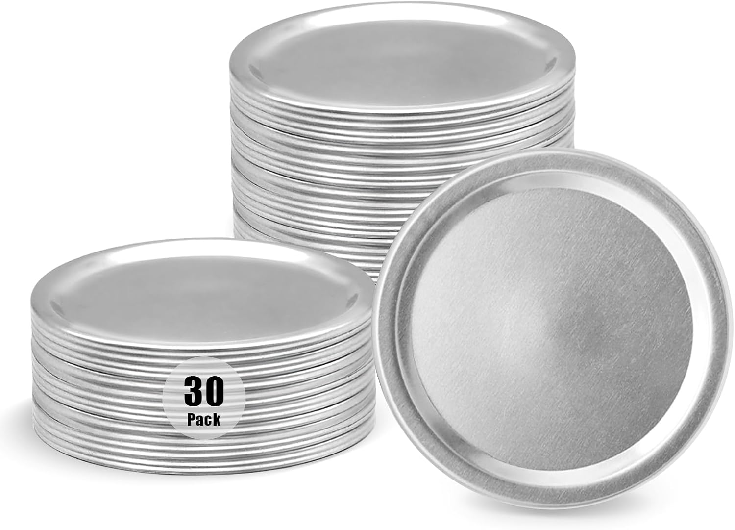 Weithals-einmachdeckel, 30er-packung, 86 Mm, Für Mason Ball Und Kerr Gläser, Wiederverwendbares Metall In Lebensmittelqualität, Luftdichte Silikondichtungen, Großpackung Glasverschlüsse.