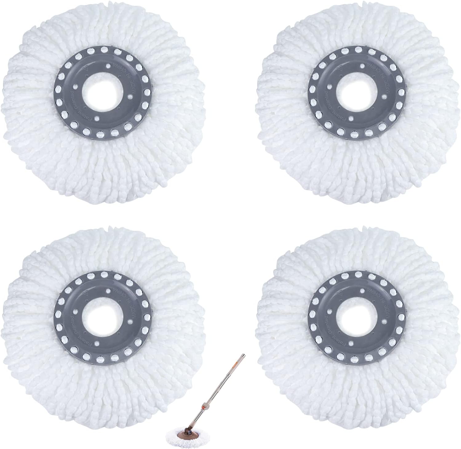 Packung Mit 4 Universellen 360°-ersatztüchern Mit Hoher Wasser- Und Staubaufnahmefähigkeit Für Laminatböden, Oberflächenpflege (38 Cm)