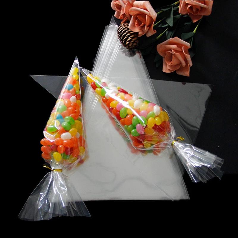 300 Transparente Opp-beutel Für Hochzeiten, Geburtstage, Diy-projekte, Süßigkeiten, Lebensmittel-dreiecke Und Blumenverpackungen – 16 X 30 Cm