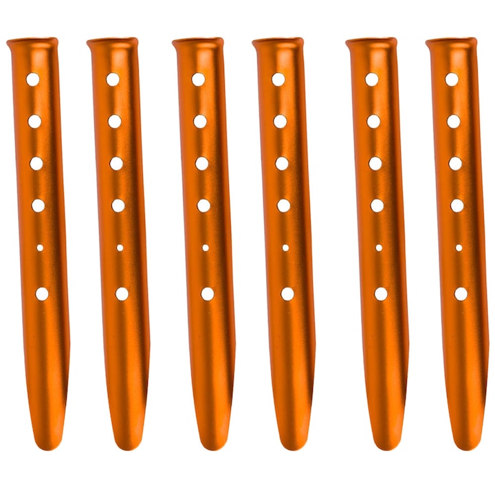 Set Mit 6 Leichten, U-förmigen Aluminium-zeltnägeln Von Qttvbtna, Orange, Ideal Für Weichen Untergrund, Sand Und Schnee