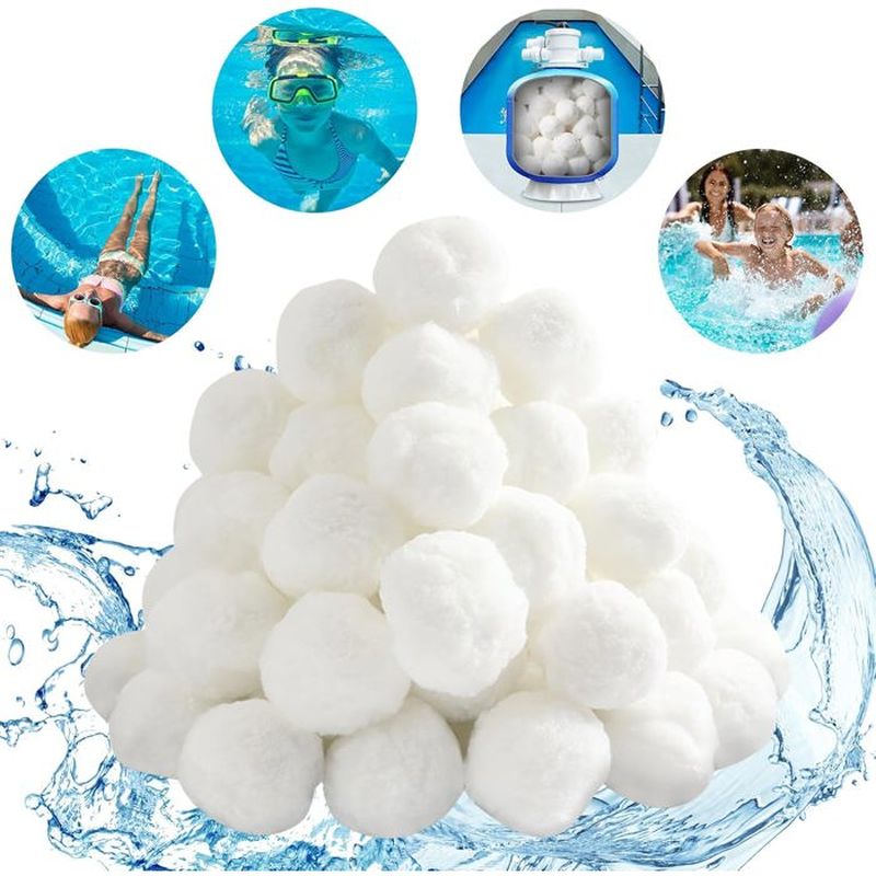 Weiße Filterkugel Für Schwimmbäder, Hochwertige Faser 500 G - Klärt Wasser, Alternative Zu Sand, Effiziente Und Effektive Filtration.