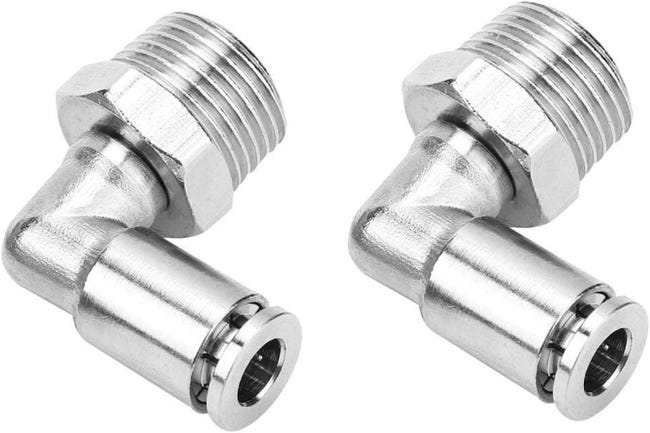 8 Mm 90° Winkel-schnellkupplung Für Druckluft Aus Massivem Messing, 2 Stück, 3/8" Bsp Außengewinde", Ganzkupfer-rohrverbinder Für Druckluft.