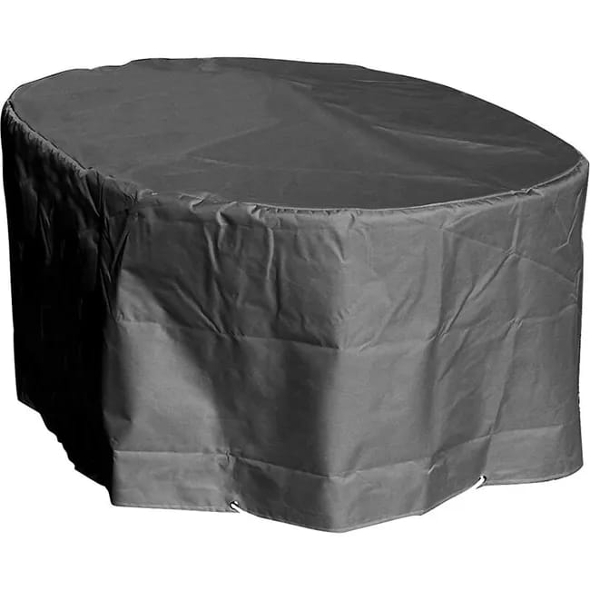 Ovale Schutzhülle Für Gartentische, Strapazierfähiges Polyester, Maße L180 X B110 X H70 Cm, Anthrazitfarben, Wasserdichte Plane Mit Verstärktem Saum, Für Den Außenbereich Geeignet, Einzelstück.