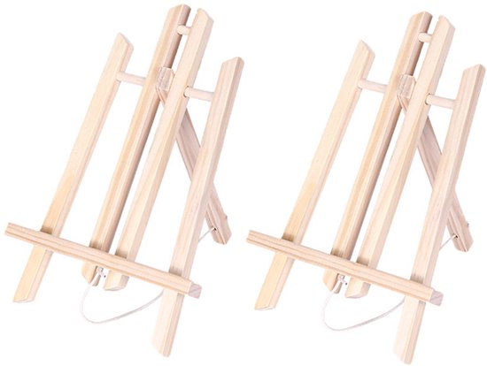 2-teilige Holzstaffelei – Tischstaffelei – Präsentationsständer Für Schüler, Kinder, Leinwände, Fotos Und Kunstwerke – 30 X 15 Cm – Geschenkidee Zu Weihnachten – Naturholz-finish