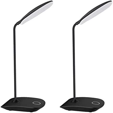Flexible Led-schreibtischlampe Mit Schwanenhals, 3 Helligkeitsstufen, 5 W Berührungsempfindlich, Kabellos, Kompakt Und Tragbar Für Schlafzimmer, Arbeitszimmer, Büro, 2er-set