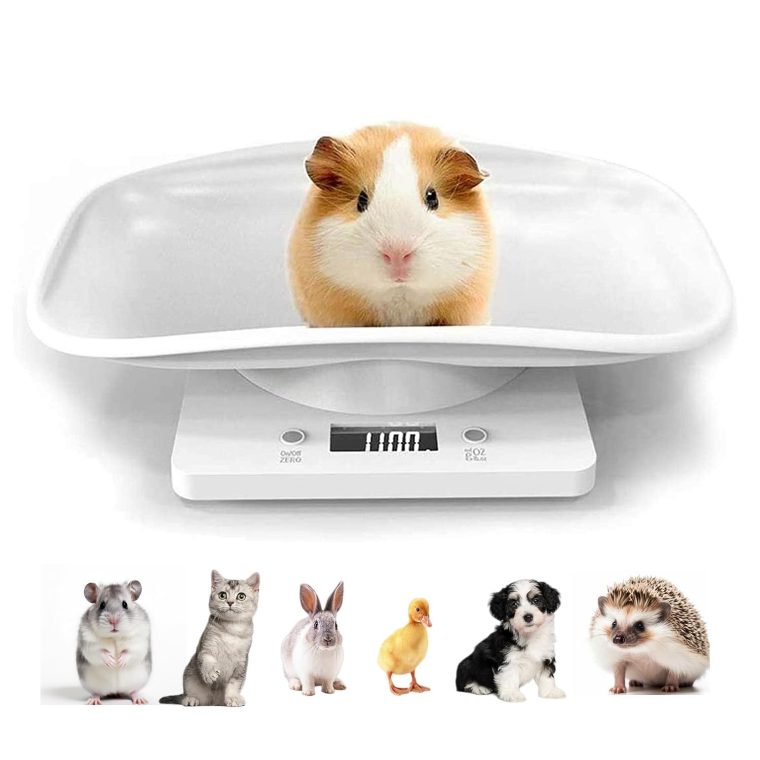 Digitale Haustierwaage Mit Lcd-display, 4 Wiegemodi, Ideal Für Katzen, Hunde, Meerschweinchen, Hamster Und Den Einsatz In Der Küche, Tragkraft 15 Kg