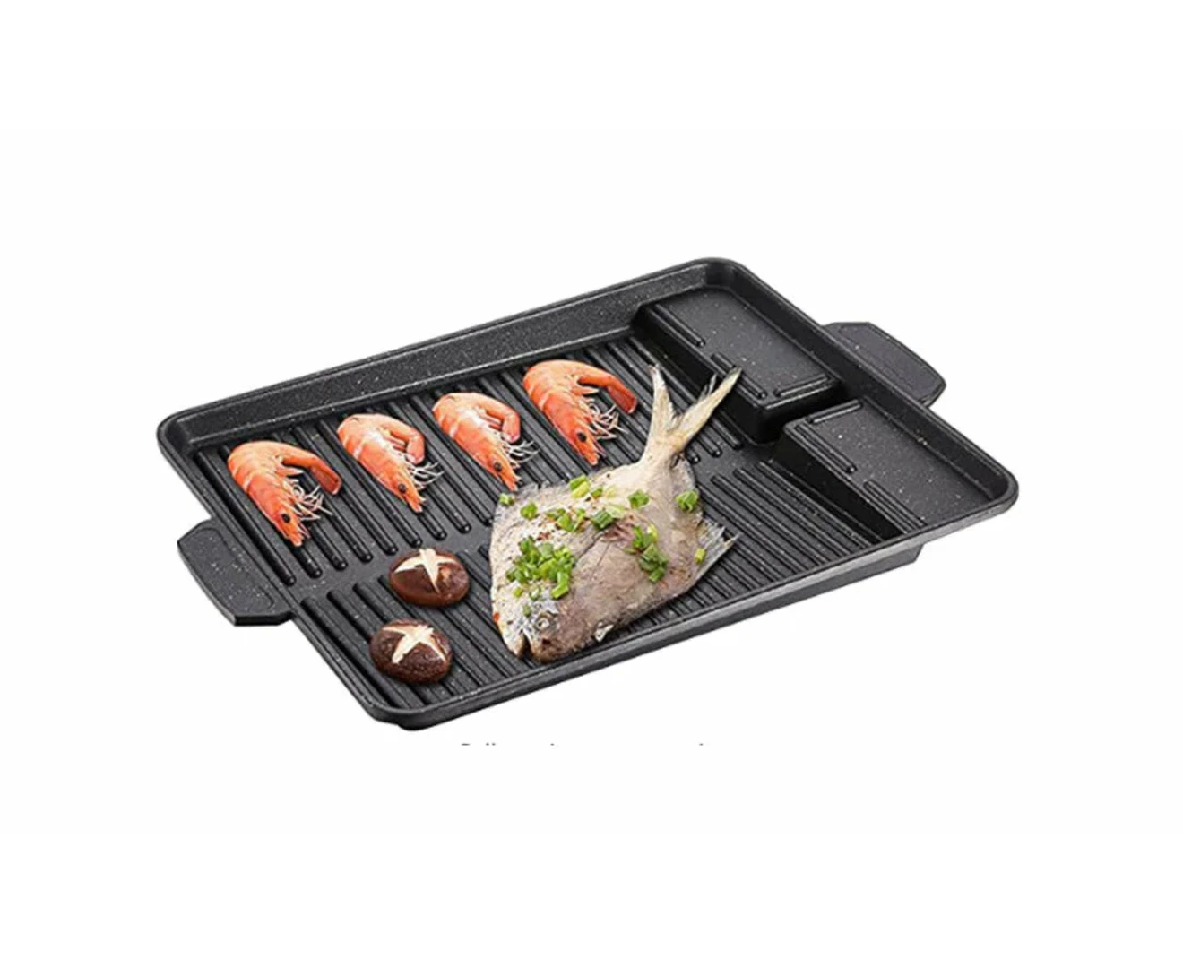 Koreanische Grillplatte Für Gasherde, Antihaftbeschichtete Tischgrillplatte, Wiederverwendbare Kochschale, Für Drinnen Und Draußen Geeignet, Aus Robustem Stahl, Bpa-frei, Kompatibel Mit Allen Herdarte
