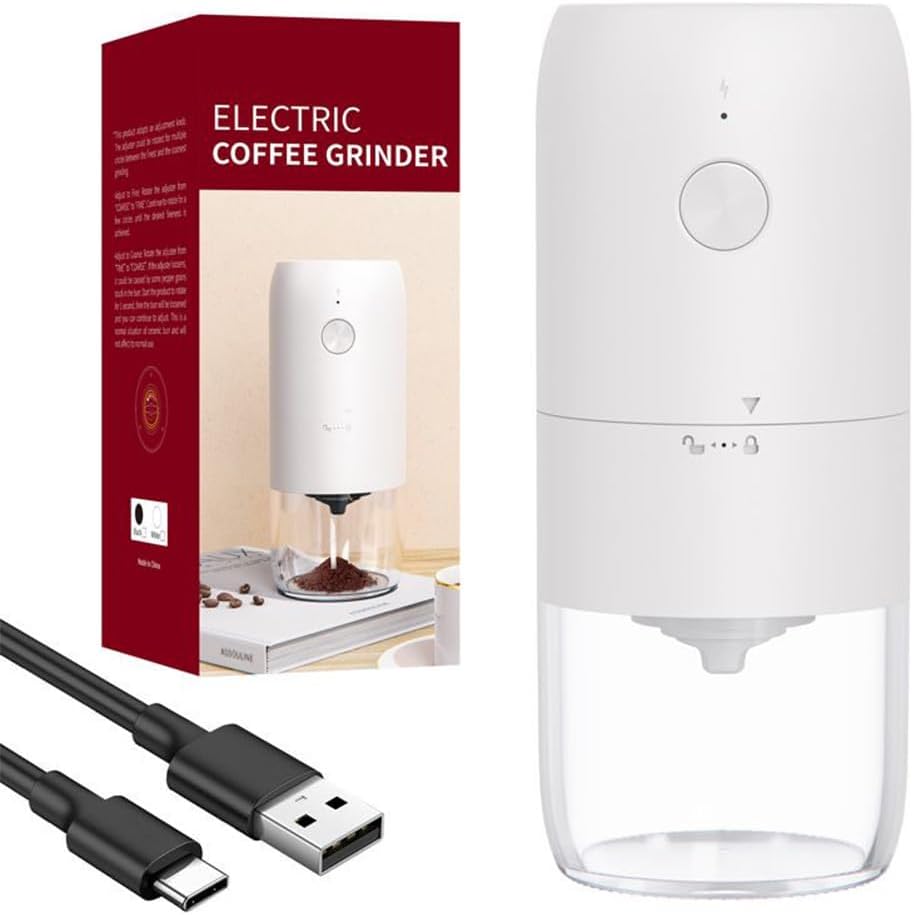Tragbare Elektrische Kaffeemühle, Automatische Wiederaufladbare Getreidemühle Mit Keramikmahlwerk, Mehrzweck-gewürzmühle Mit Bürste Und Usb-ladegerät