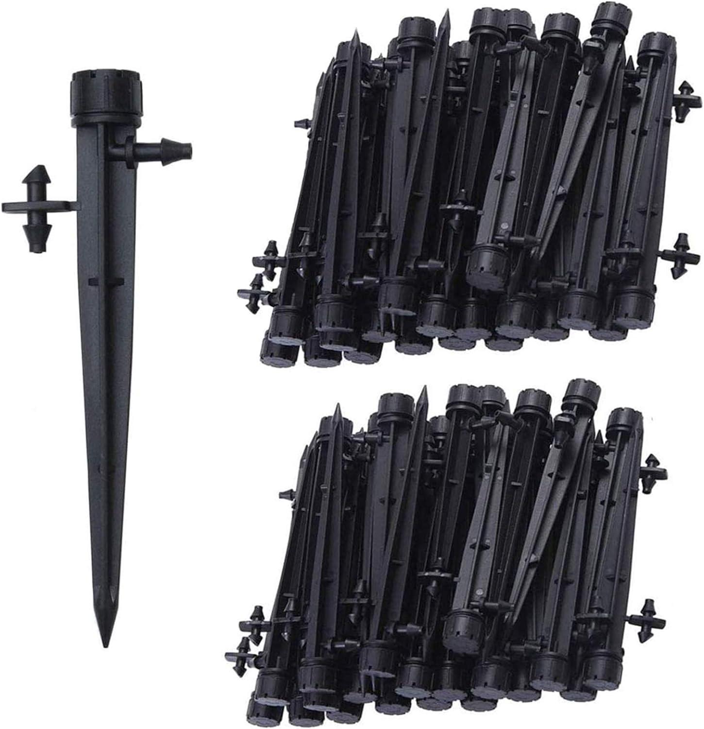 100 Stück Mikro-tropfsprinkler, 360°-wasseremitter Mit 8 Löchern Für 1/4"-schläuche (4–7 Mm), Gartenbewässerungssystem, Schwarz