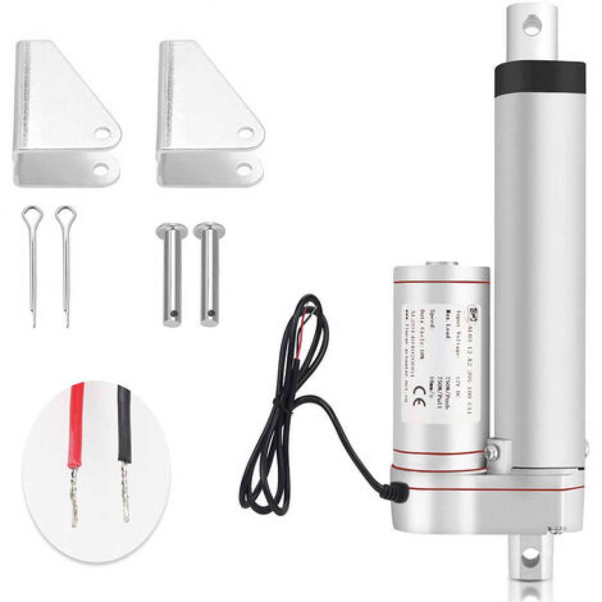 Qttvbtna 1500n Linearantrieb, Staub- Und Wasserdicht (ip54), Silberfarben, 400 Mm Hub
