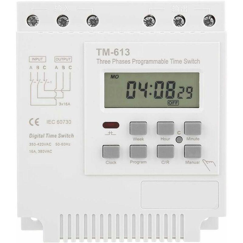 Tm-613 Programmierbarer Timer 380 V 50–60 Hz 16 A, Dreiphasen-wochenzeitschalter, Intelligentes Digitales Zeitverzögerungsrelais