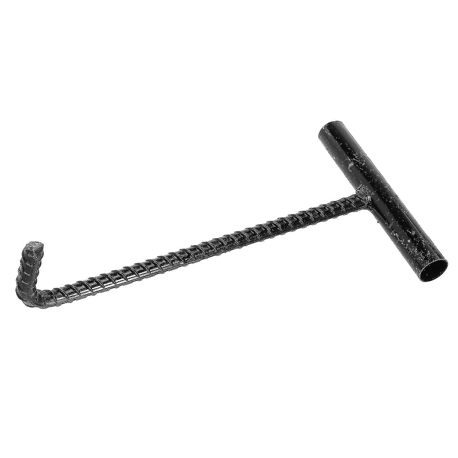 T-förmiger Hebeschlüssel Für Schachtabdeckungen, Dicker Haken Für Rolltore Von Abwasserkanälen, Schwerlast-hebewerkzeug, Verstärkter Stahl, 1 Stück.