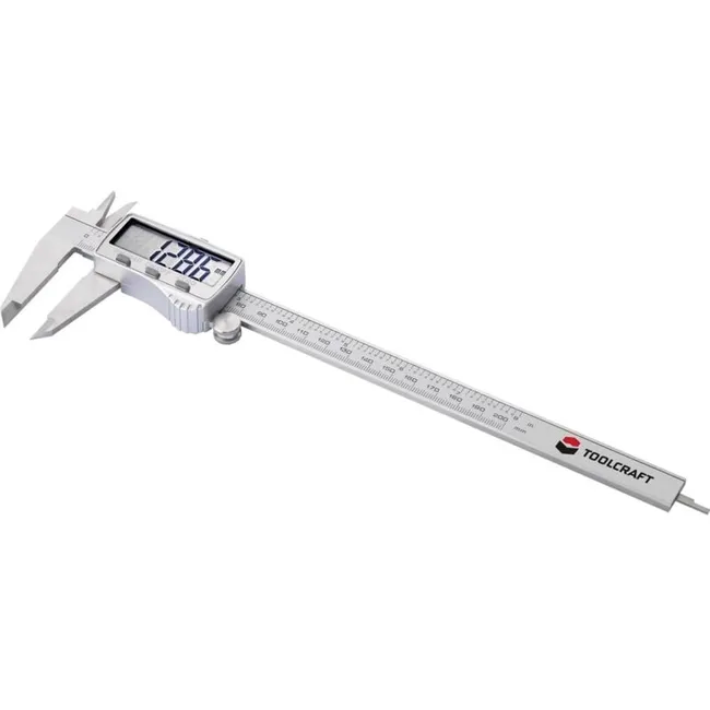 Toolcraft To-6935868 Digitaler Messschieber, 200 Mm Elektronischer Messschieber Mit Lcd-anzeige, Präzisionsinstrument Für Werkstatt Und Heimwerker, Professioneller Messschieber.