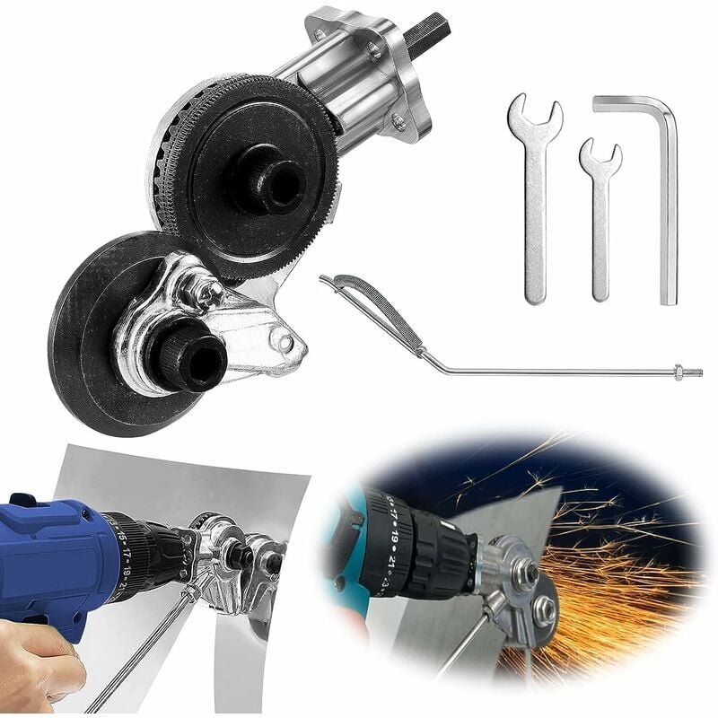 Blechknabber/plattenschneider, Doppelbohrer Zum Schneiden Von Eisen, Stahl, Kupfer Und Aluminium – Kompatibel Mit 12v/21v Akku-bohrmaschinen Und Elektrowerkzeugen