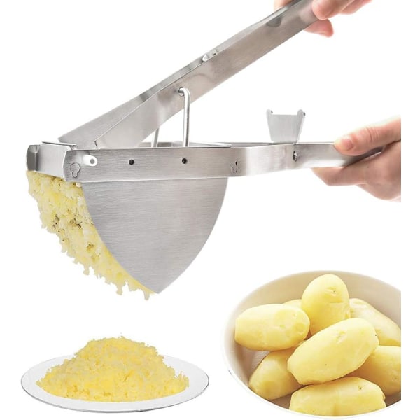 Professioneller Kartoffelstampfer Aus Edelstahl Für Obst- Und Gemüsepürees, Robustes Gemüsesieb, Kartoffelpresse, Praktisches Küchengerät.
