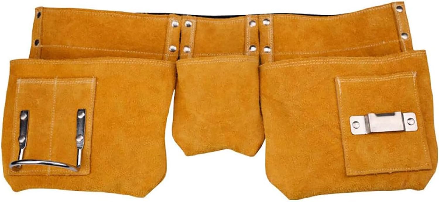 Lederarbeitsgürtel Mit 6 Taschen Für Handwerker, Schreiner, Gärtner Und Elektriker