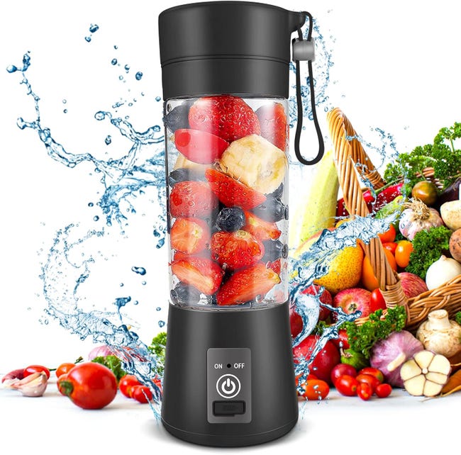 Wiederaufladbarer, Tragbarer Usb-standmixer, 6 Edelstahlklingen, Leistungsstarkes Mahlwerk, Kompakter Stabmixer Für Smoothies Und Shakes (sku: 95995177 Lehua25.4.24-1.5)