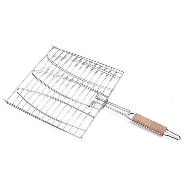 Grillkorb Für Fisch, Antihaftbeschichtet, Geeignet Für Holzfeuergrill, Edelstahlgestell, 1 Stück