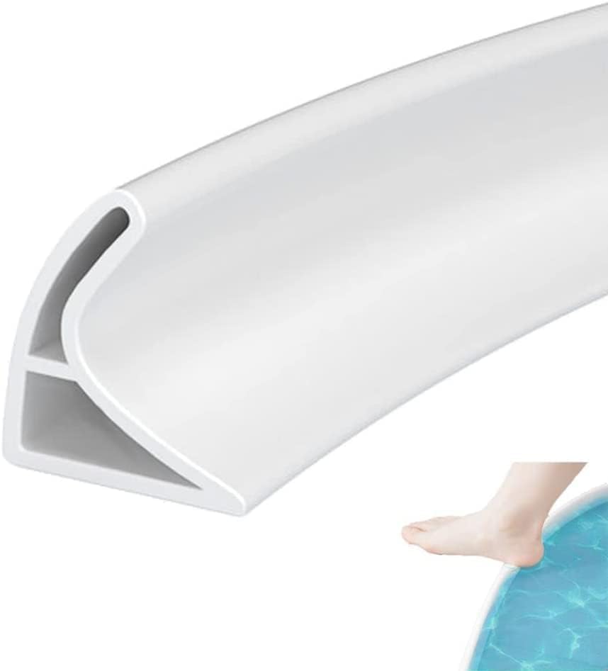 3 M Faltbare Duschabtrennung, Silikon-auslaufschutz, Wasserdichte Wassersperre, Weiße Überlaufschutzdichtung Für Badewanne (3 Cm H X 2 Cm B) Für Bad, Toilette Und Badewanne.