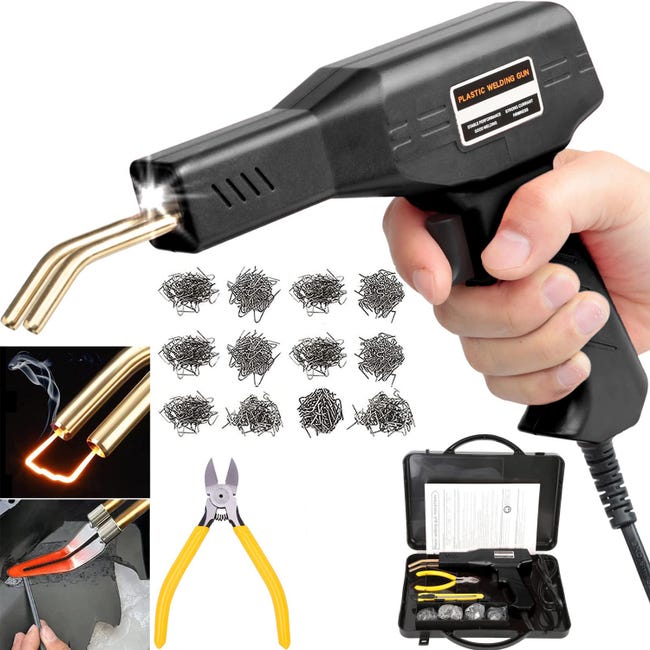 200-teiliges Kunststoffschweißset Mit Thermotacker, Werkzeug Zur Reparatur Von Autostoßstangen, Schwarzem Schweißwerkzeug