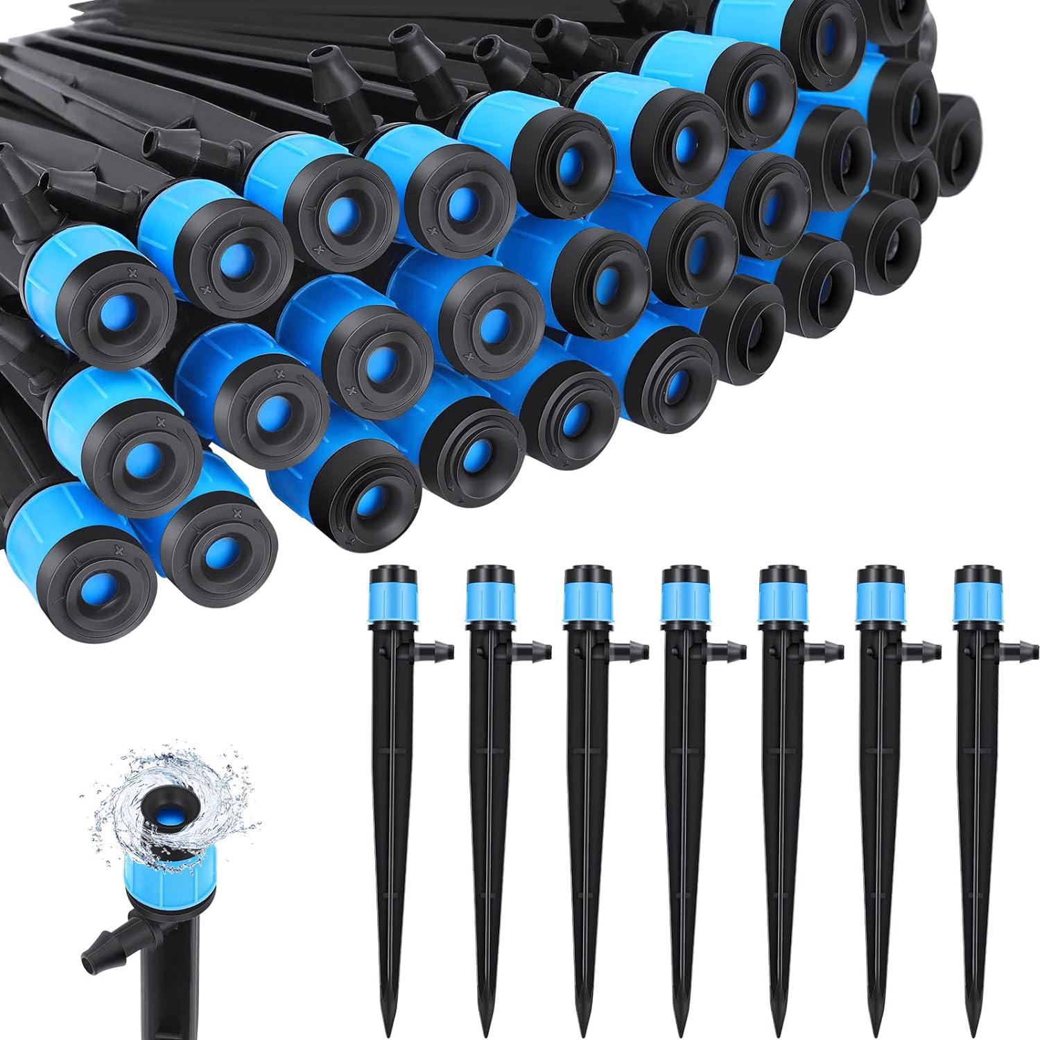 100-teiliges Tropfbewässerungssystem, Einstellbarer Wasserdurchfluss, 360°-drehung, Kompatibel Mit 1/4-zoll-gartenschlauch, Automatisches Bewässerungssystem.