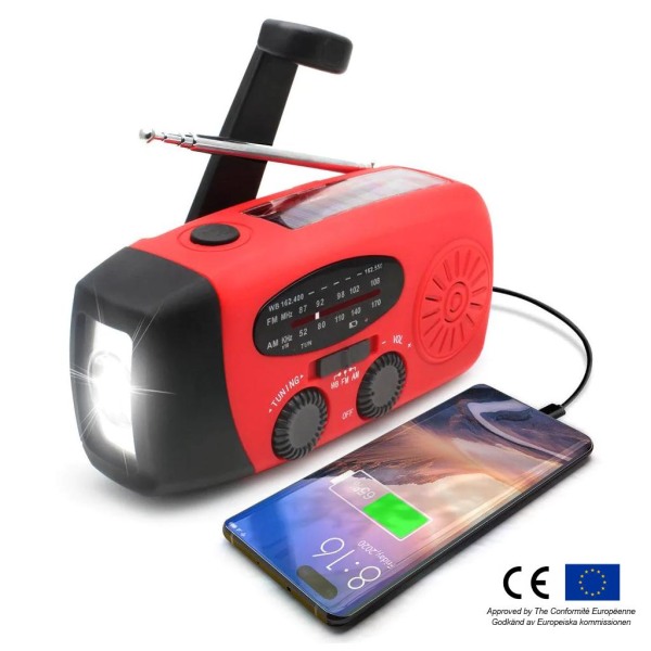 Solarbetriebenes, Handkurbelbetriebenes Notfallradio, Taschenlampe Und Powerbank, Tragbares Multifunktionsgerät