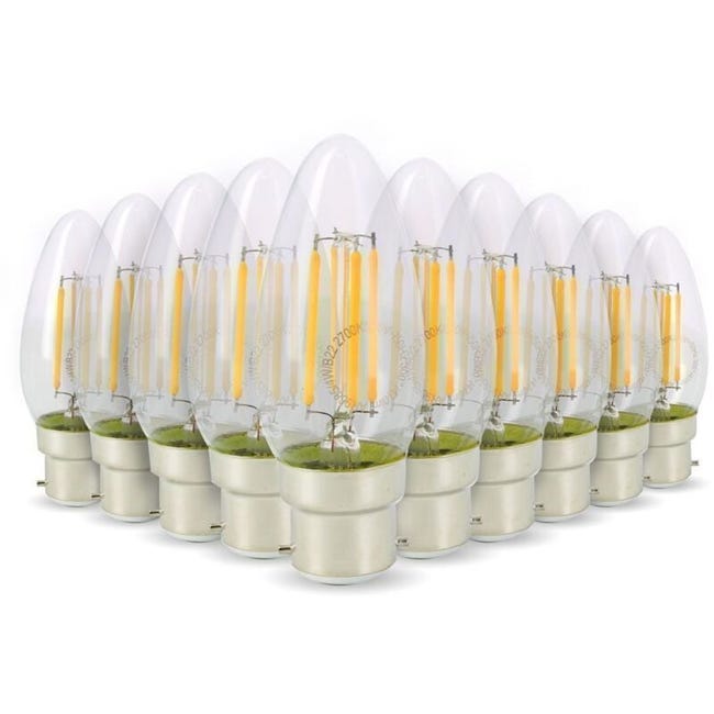 10er-pack Led-flammenlampen, 4 W (entspricht 40 W), B22-fassung, Warmweiß (2700 K), Dekorative Beleuchtung
