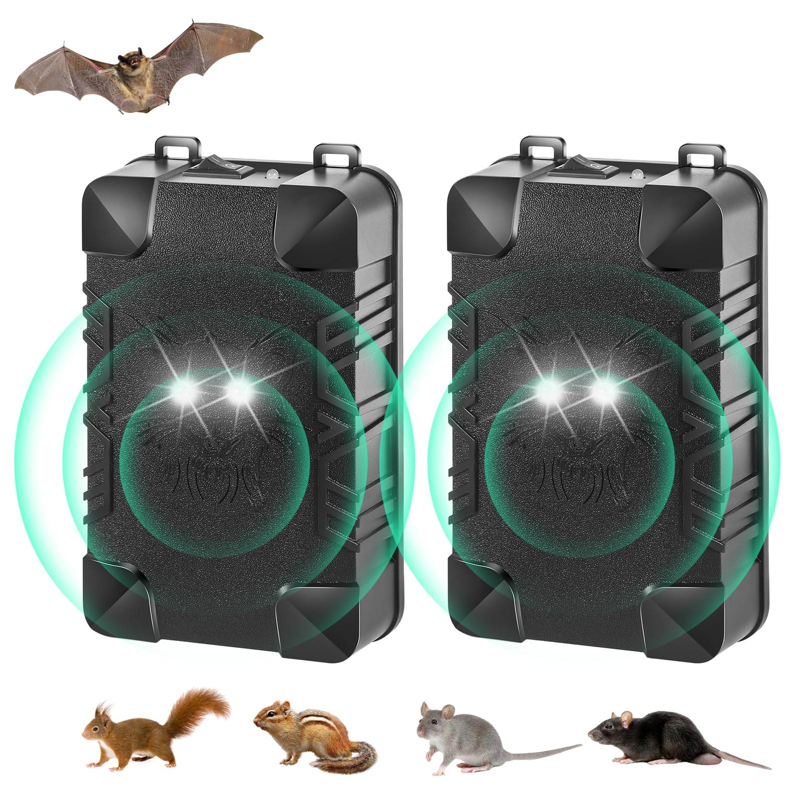 Ultraschall-nagetierabwehrgerät Für Automotoren, Batteriebetriebenes Rattenabwehrgerät Für Den Motorraum Mit Blinkenden Leds, Fahrzeugabwehrgerät