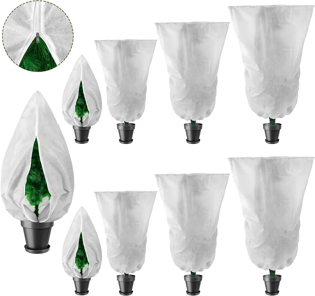 Pflanzenschutzhüllen Und Gartenhandschuhe – Frostschutzbeutel Für Pflanzen, Winter-kordelzug, Pflanzenschutznetz, Für Bäume Und Gartenpflanzen, 1,2 X 1,8 M