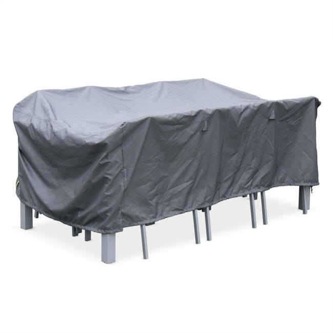 Rechteckige Schutzhülle 202 X 124 Cm, Anthrazitgrau, Für Philadelphia- Oder Capua-180-gartentische – Wasserdichte Hülle Aus Pa-beschichtetem Polyester, Wetterfest