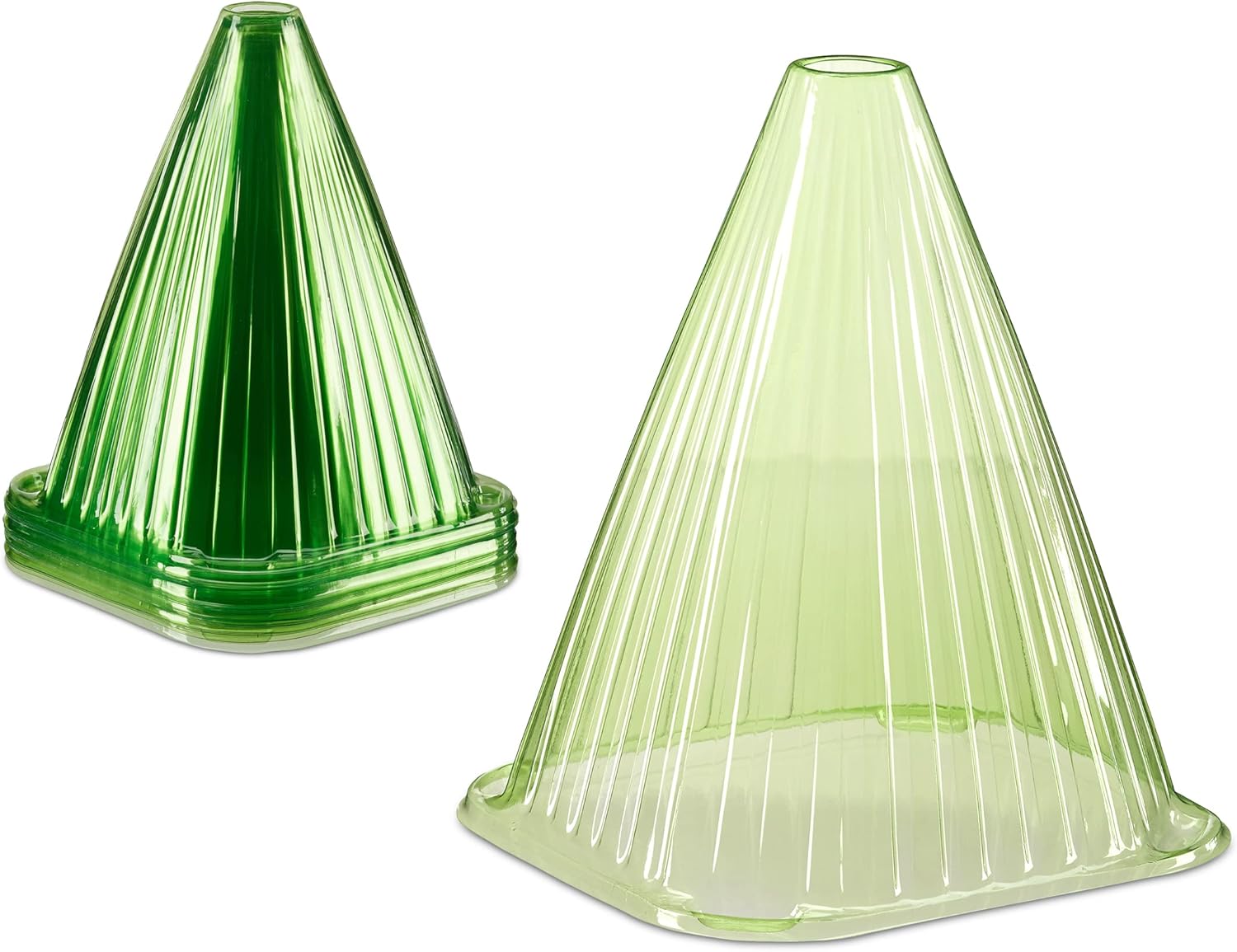24 Schnecken- Und Vogelabwehrglocken, Pflanzenschutzkegel, Grünes Pvc, 19 X 22 Cm, Set Mit 24 Gartenaccessoires