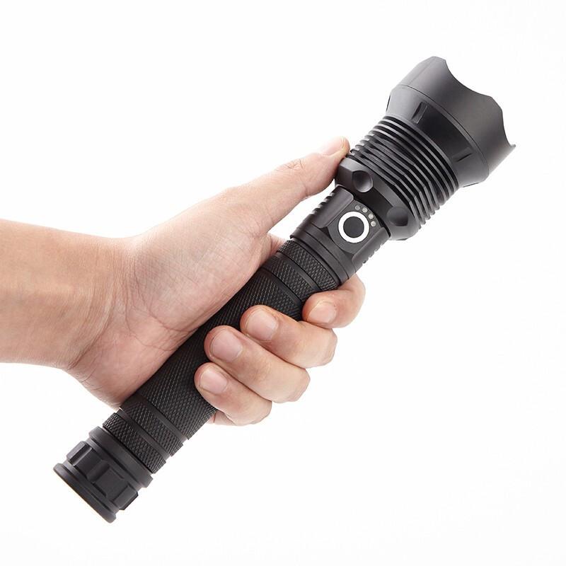 Xhp70.2 Led-taschenlampe Aus Aluminiumlegierung, Hohe Lichtintensität, Große Reichweite, Usb-aufladbar, Robust Und Leicht.