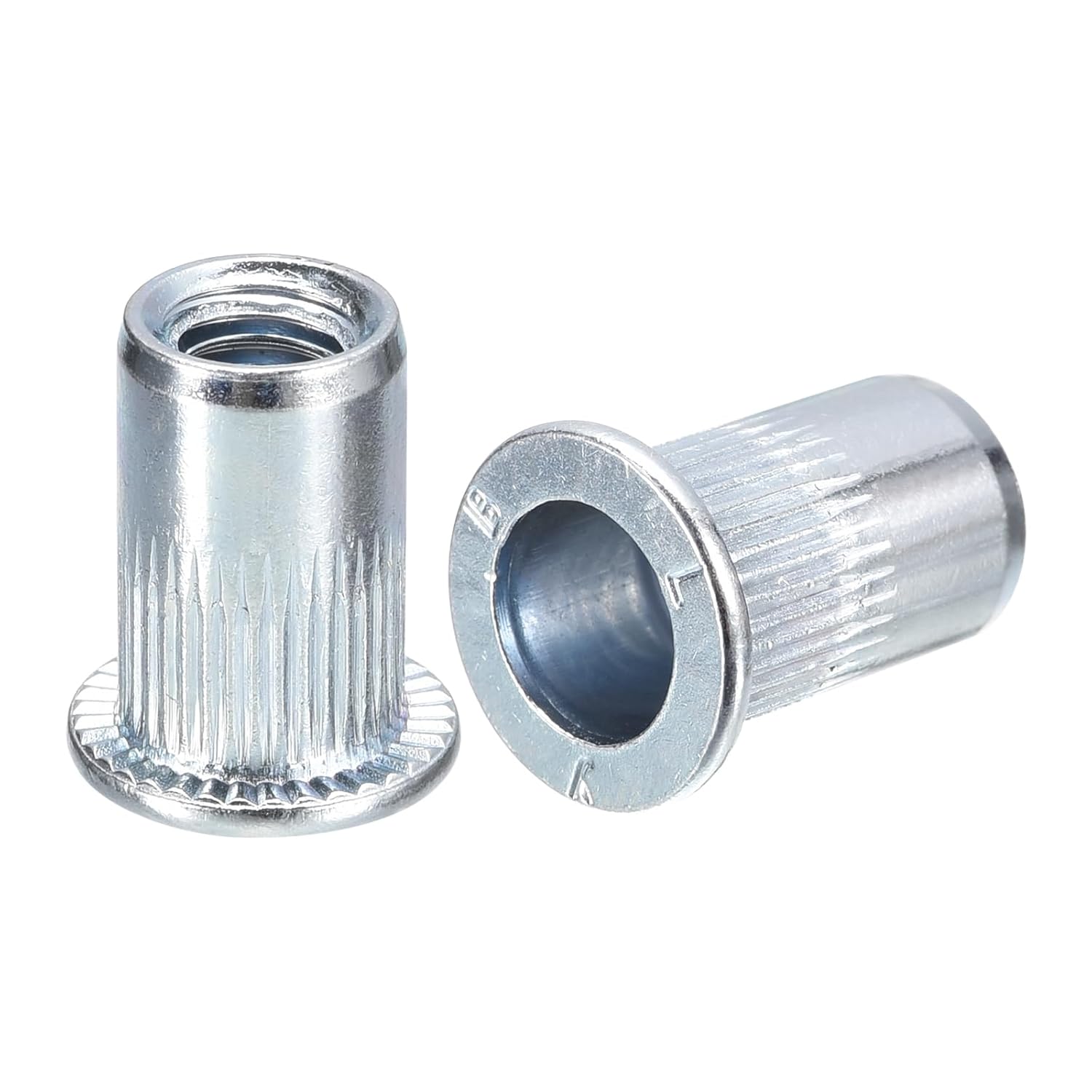 M6 X 1,0 Nietmuttern, 50er-packung, Verzinkter Stahl, Gerändelte Flachkopf-gewindeeinsätze Für Metall Und Kunststoff, Hochbelastbare Befestigung
